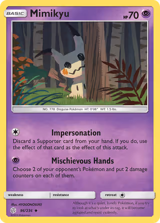 Mimikyu 96/236 Pokemon card