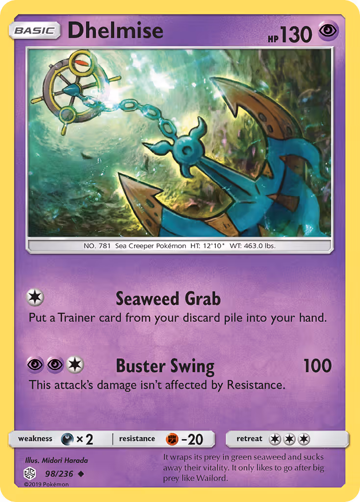 Dhelmise 98/236 Pokemon card
