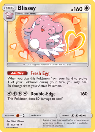 Blissey 102/145 Pokemon card