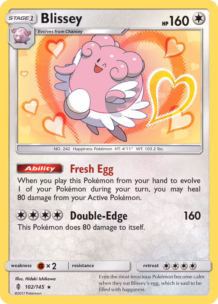 Blissey 102/145 Pokemon card
