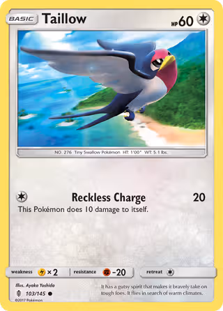 Taillow 103/145 Pokemon card