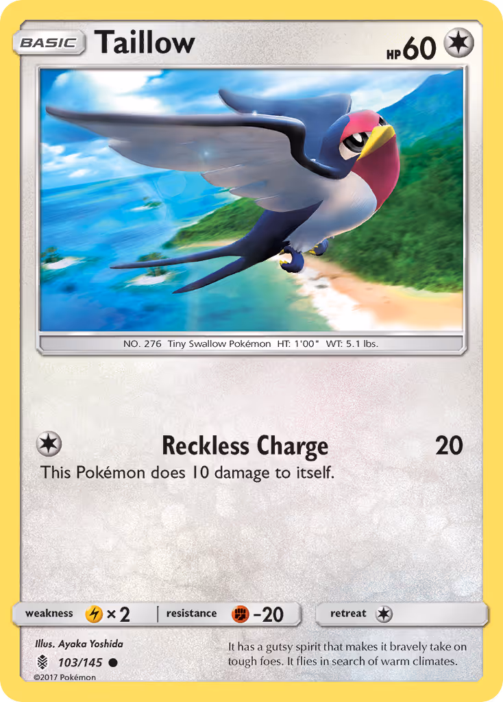 Taillow 103/145 Pokemon card