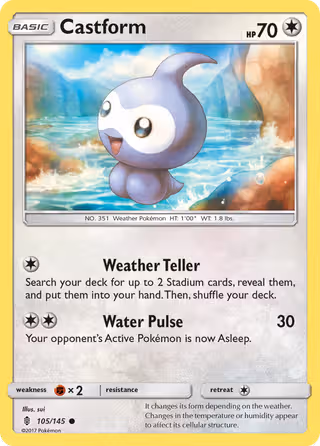 Castform 105/145 Pokemon card
