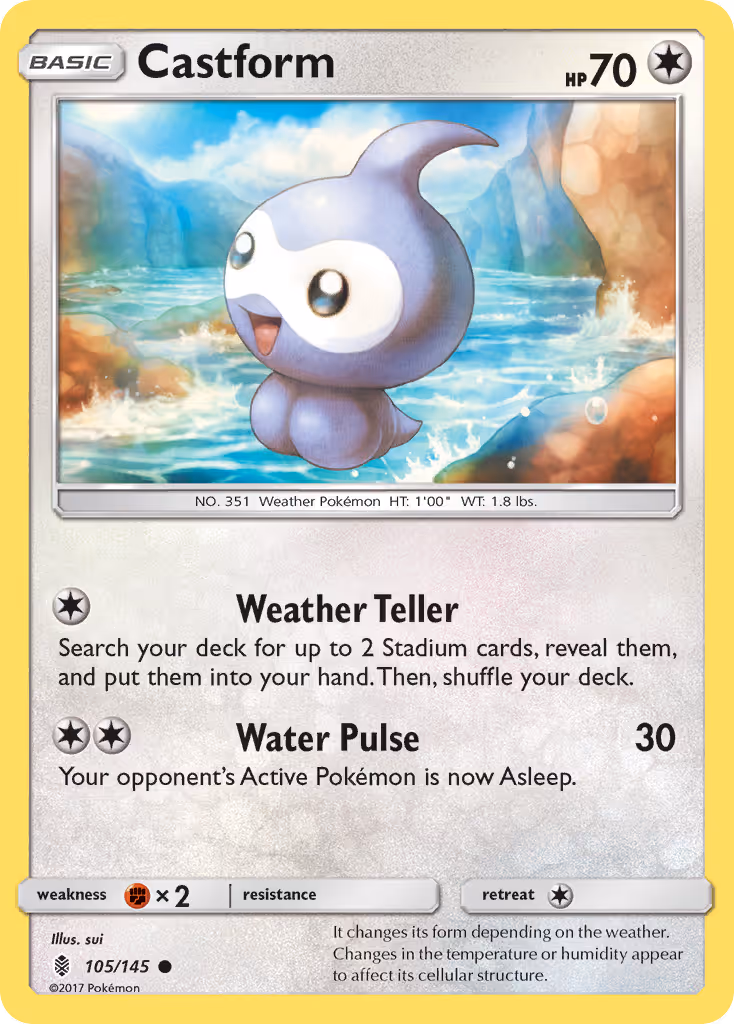 Castform 105/145 Pokemon card