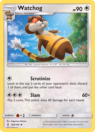 Watchog 108/145 Pokemon card