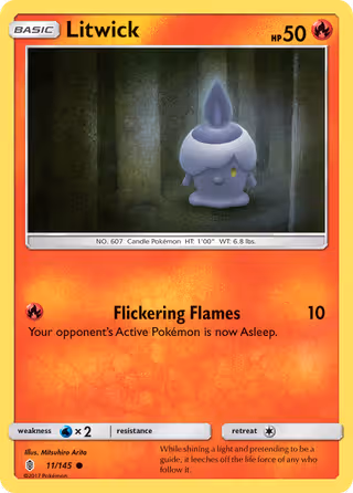 Litwick 11/145 Pokemon card