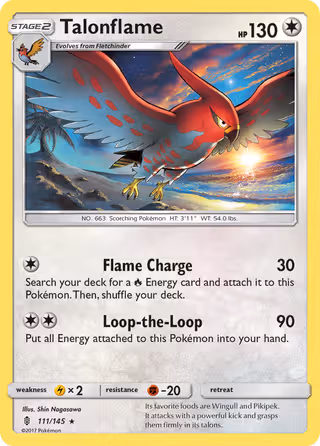 Talonflame 111/145 Pokemon card