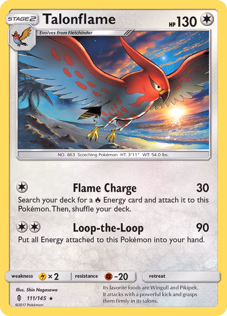 Talonflame 111/145 Pokemon card