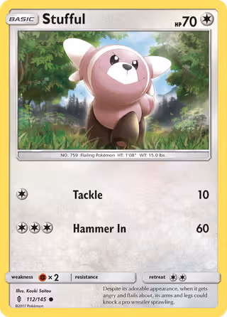 Stufful 112/145 Pokemon card