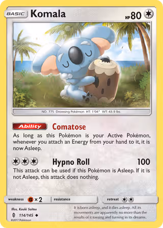 Komala 114/145 Pokemon card