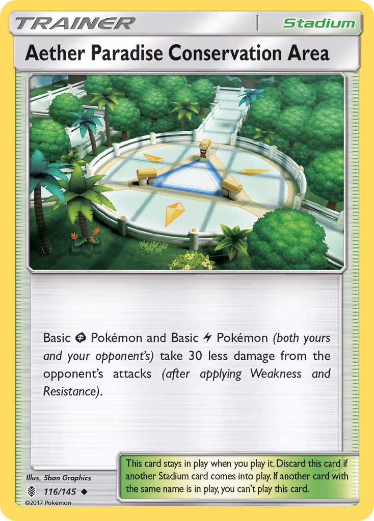 Aether Paradise Conservation Area 116/145 Pokemon card