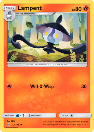 Lampent 12/145 Pokemon card