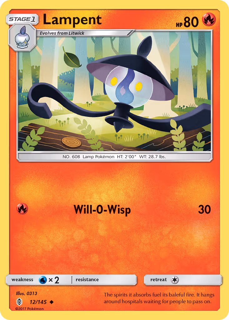 Lampent 12/145 Pokemon card