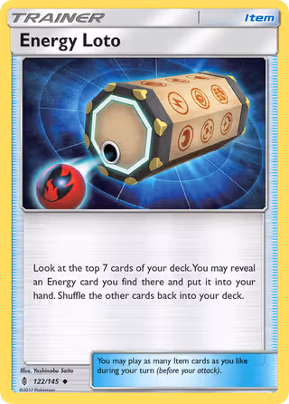 Energy Loto 122/145 Pokemon card