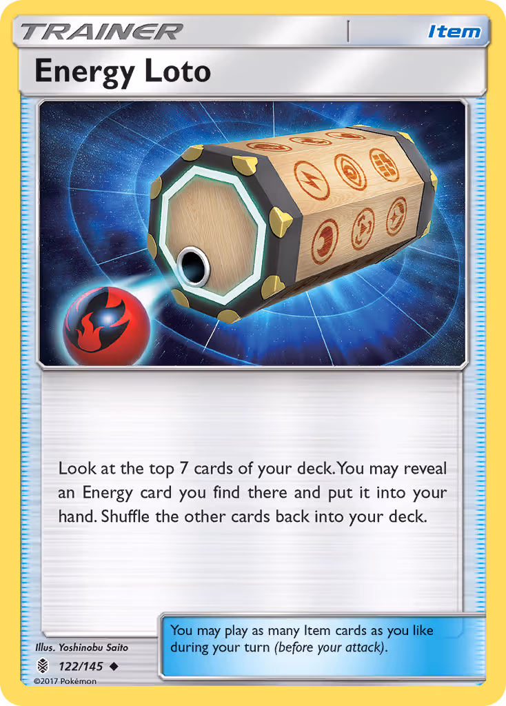 Energy Loto 122/145 Pokemon card