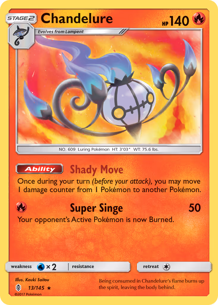 Chandelure 13/145 Pokemon card