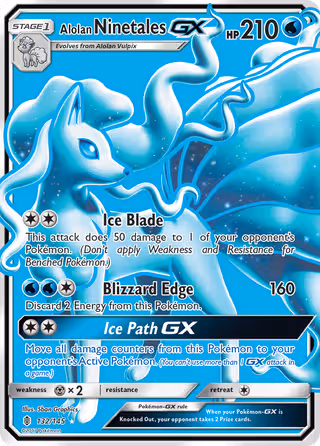 Alolan Ninetales GX 132/145 Pokemon card