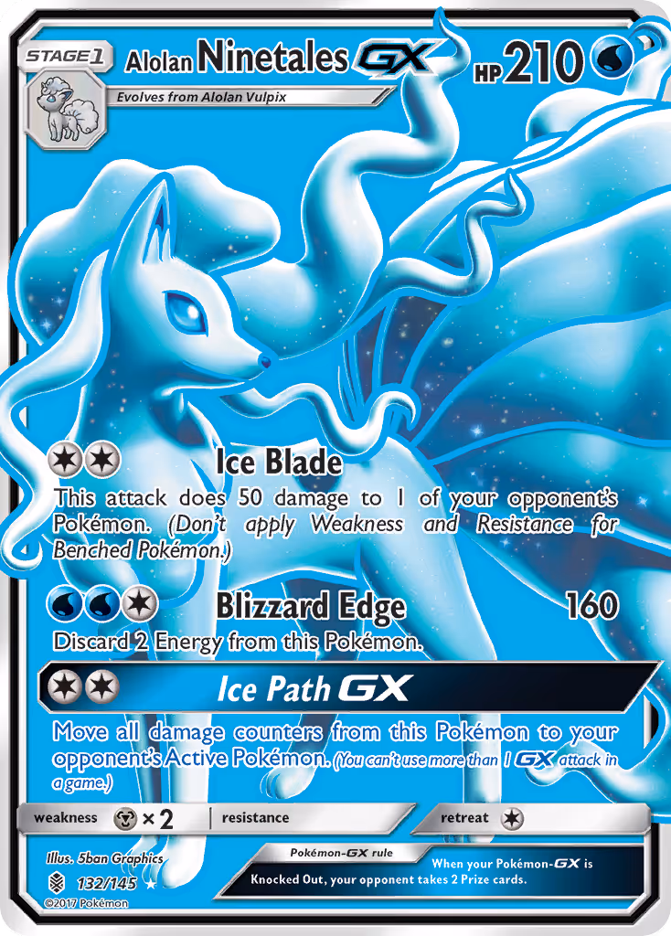 Alolan Ninetales GX 132/145 Pokemon card