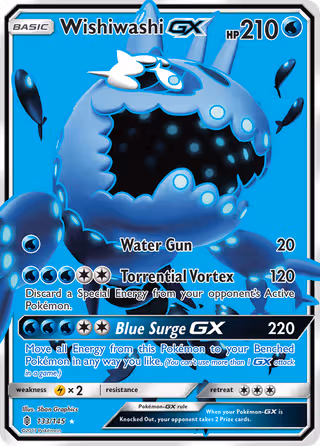 Wishiwashi GX 133/145 Pokemon card