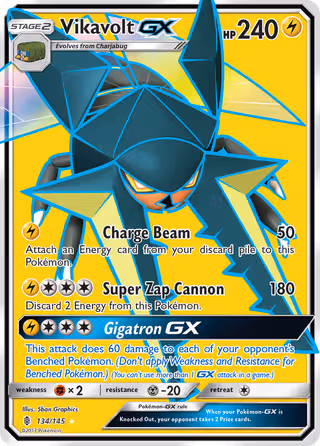 Vikavolt GX 134/145 Pokemon card