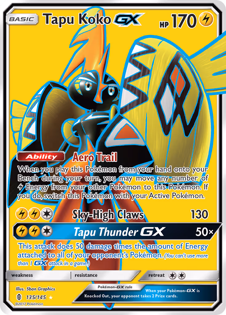 Tapu Koko GX 135/145 Pokemon card