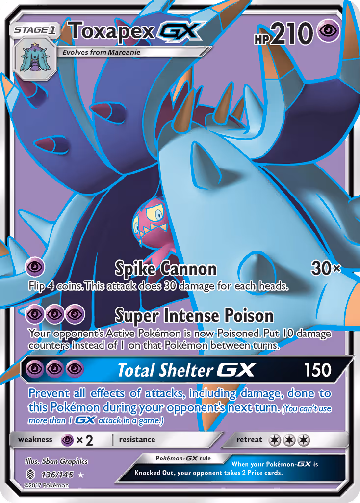 Toxapex GX 136/145 Pokemon card