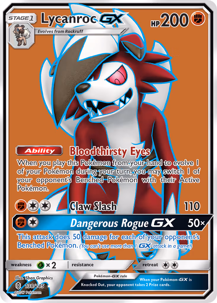 Lycanroc GX 138/145 Pokemon card