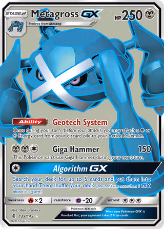 Metagross GX 139/145 Pokemon card