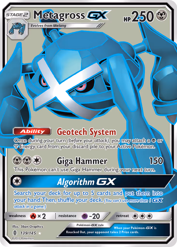 Metagross GX 139/145 Pokemon card