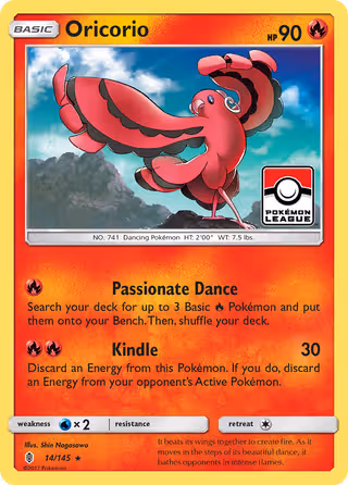 Oricorio 14/145 Pokemon card