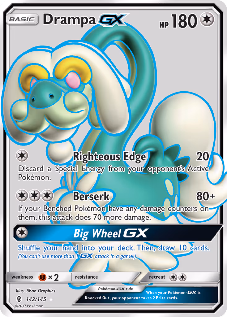 Drampa GX 142/145 Pokemon card
