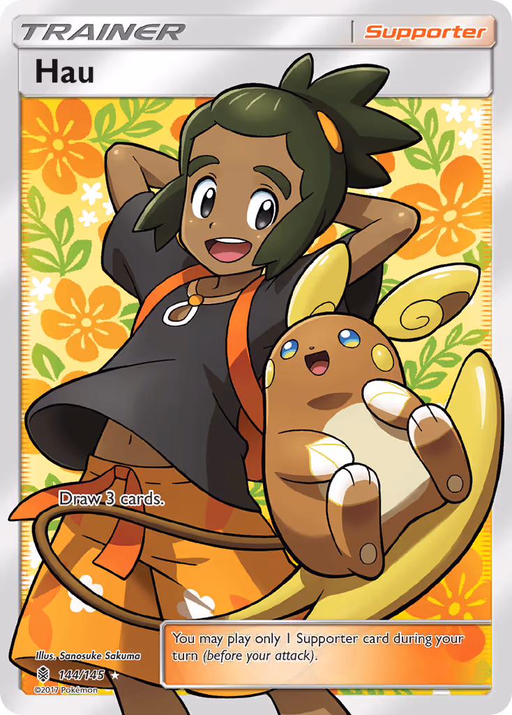 Hau 144/145 Pokemon card