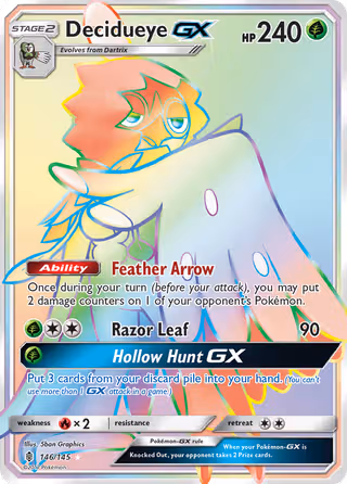 Decidueye GX 146/145 Pokemon card