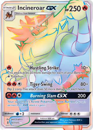 Incineroar GX 147/145 Pokemon card