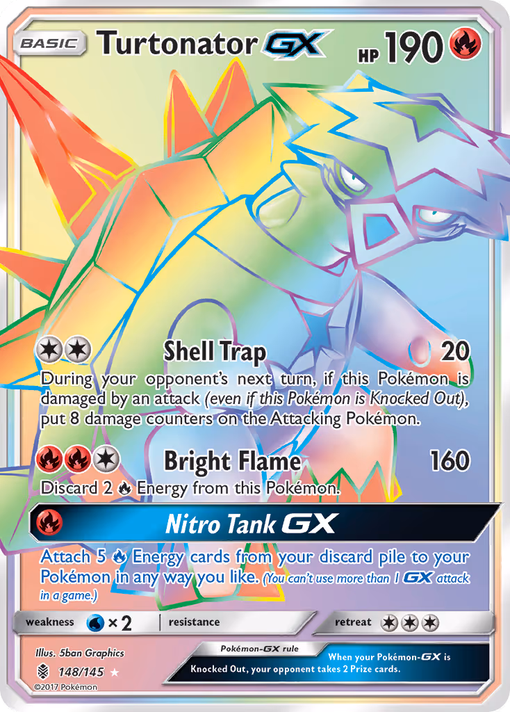 Turtonator GX 148/145 Pokemon card
