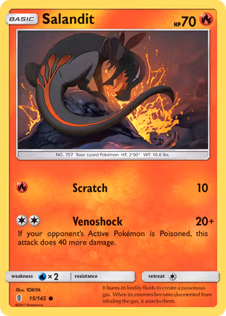 Salandit 15/145 Pokemon card