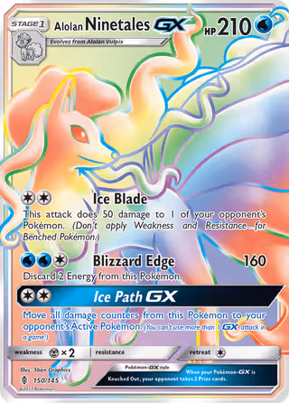 Alolan Ninetales GX 150/145 Pokemon card
