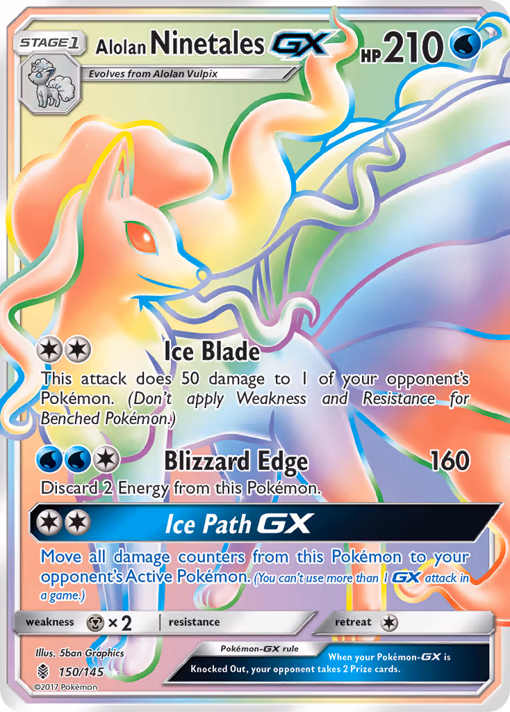 Alolan Ninetales GX 150/145 Pokemon card