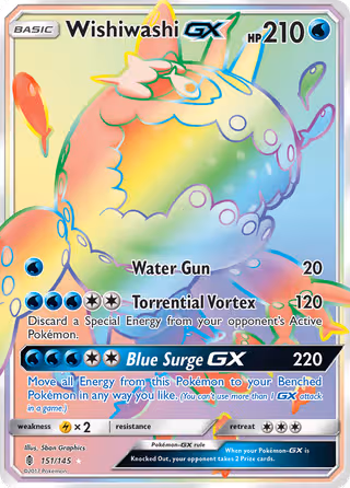 Wishiwashi GX 151/145 Pokemon card