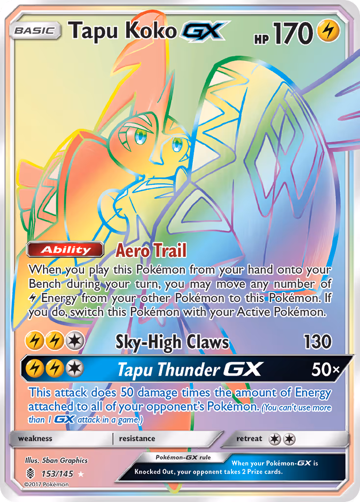 Tapu Koko GX 153/145 Pokemon card