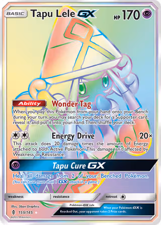 Tapu Lele GX 155/145 Pokemon card