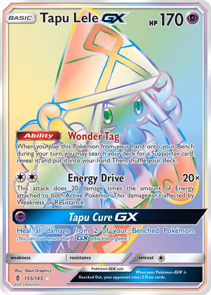 Tapu Lele GX 155/145 Pokemon card