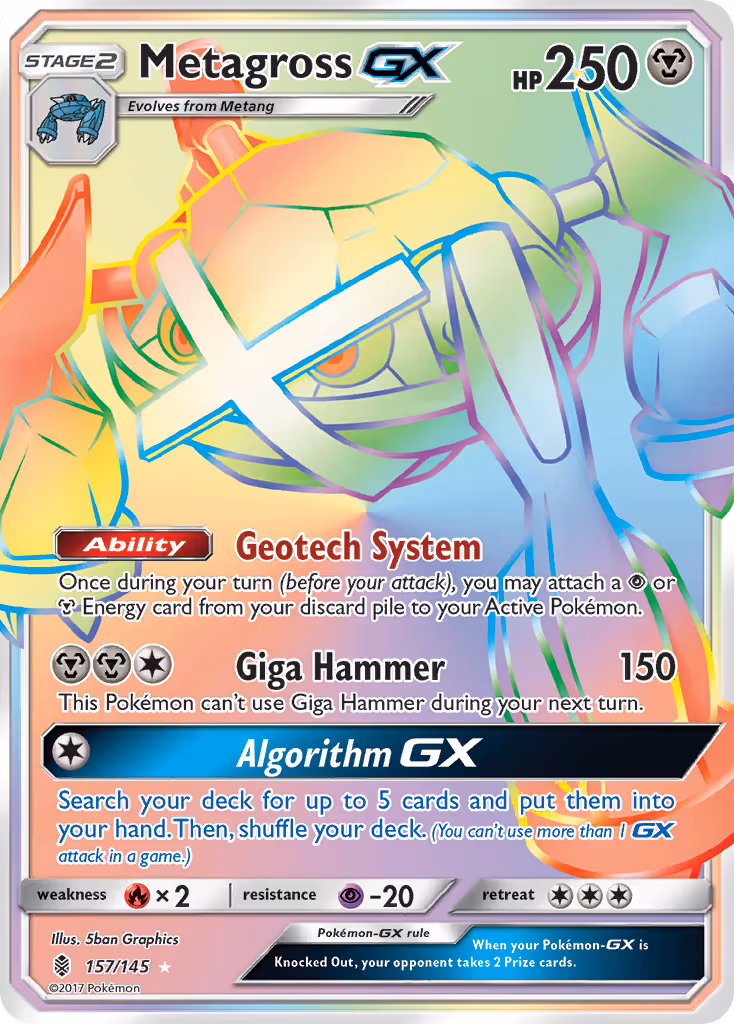 Metagross GX 157/145 Pokemon card