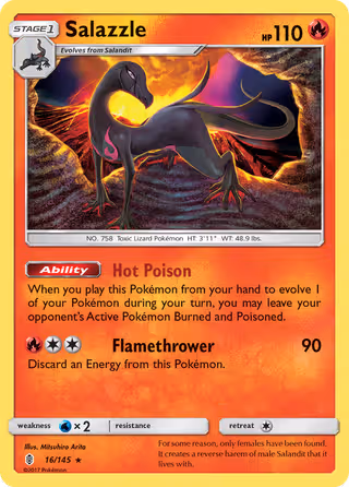 Salazzle 16/145 Pokemon card
