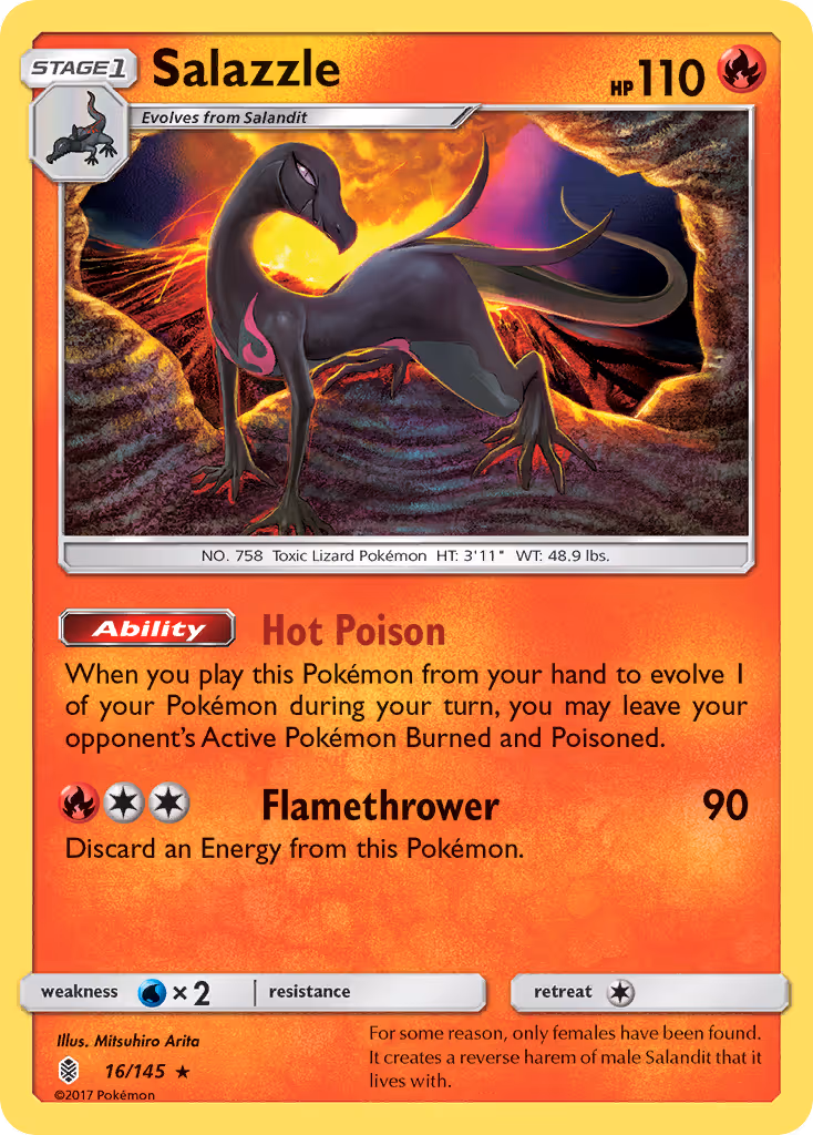 Salazzle 16/145 Pokemon card