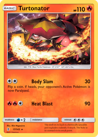 Turtonator 17/145 Pokemon card