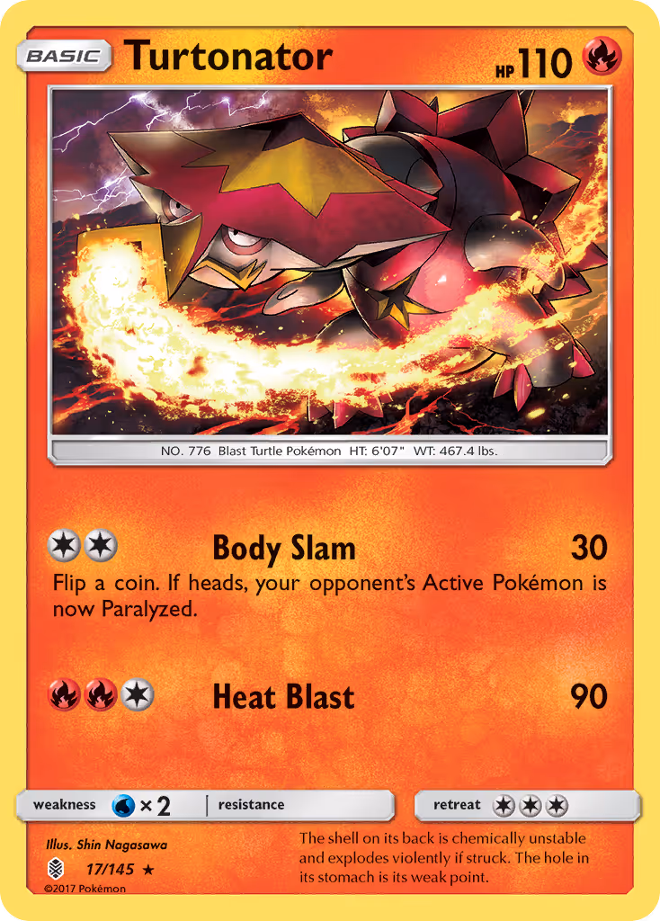 Turtonator 17/145 Pokemon card