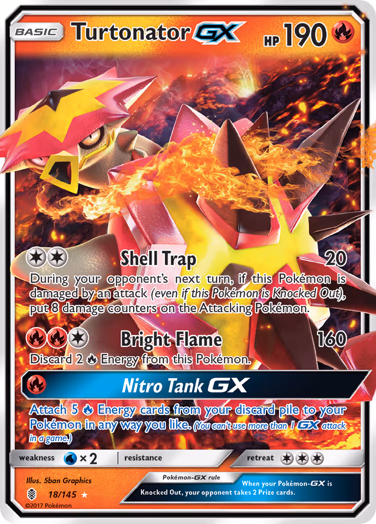 Turtonator GX 18/145 Pokemon card