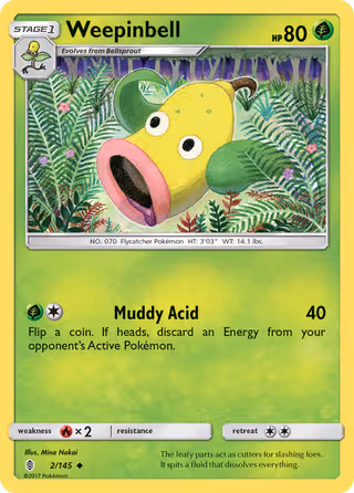 Weepinbell 2/145 Pokemon card
