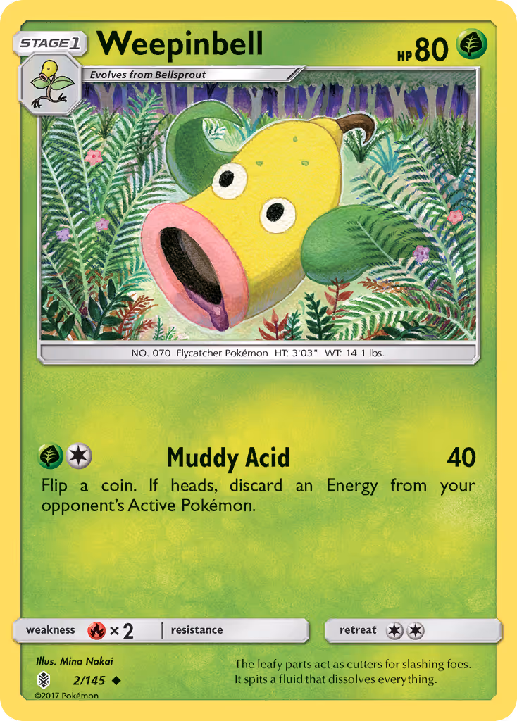 Weepinbell 2/145 Pokemon card